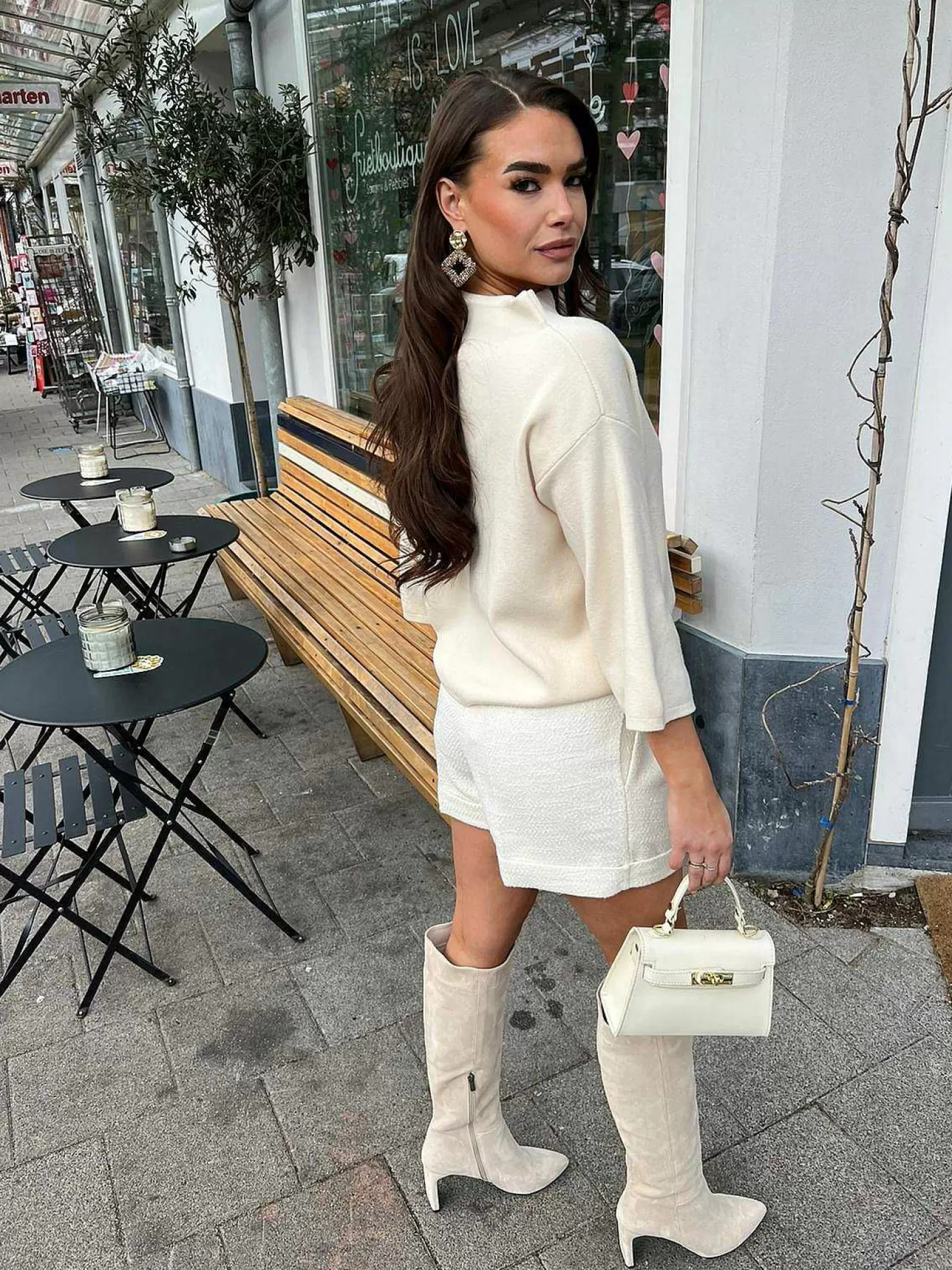 LOF Boutique Truien Katy Short Sleeve Sweater Off White LOF Winkel