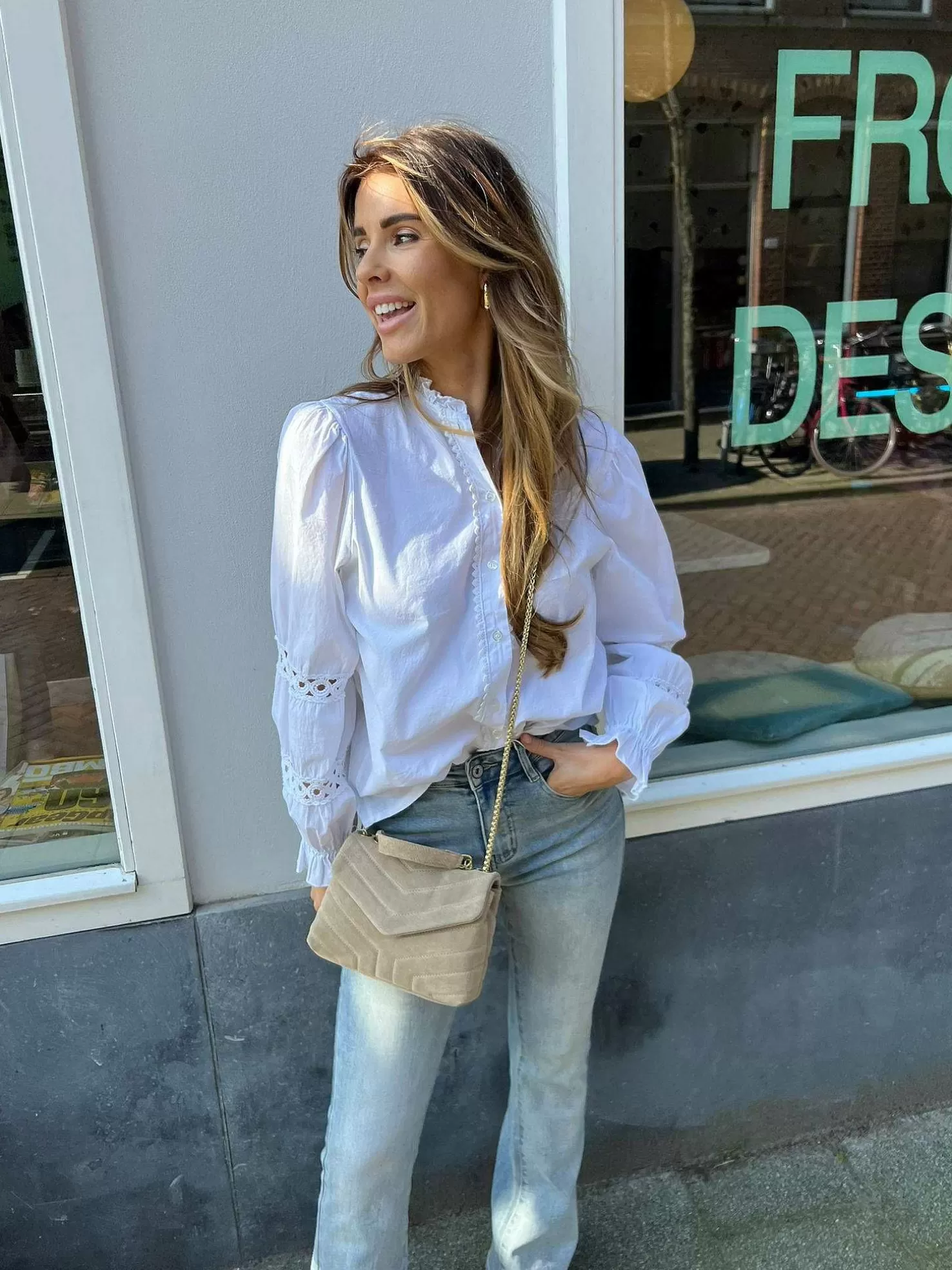 LOF Boutique Tassen>Seline Bag Suede Taupe